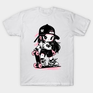 Skater Girl. For Skateboard Lovers. T-Shirt